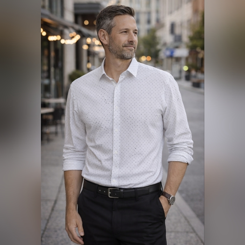 Armani Exchange A|X Slim Fit Micro Print Button-Down Shirt Men’s XXL Nwot